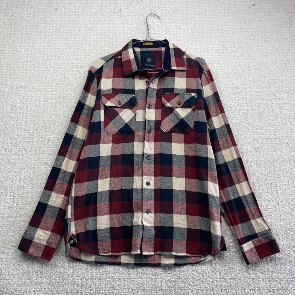Lindbergh Shirt Mens L Red Flannel Plaid Long Sleeve Western Outdoors Button Up